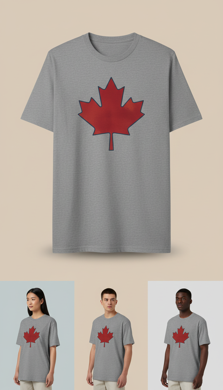 Flag red maple leaf graphic tee